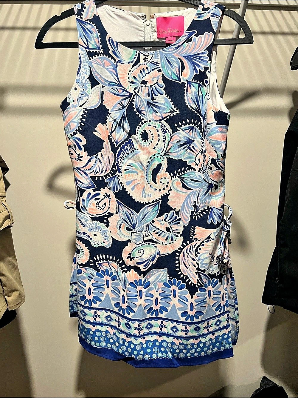 Lilly Pulitzer Donna Romper Floral Mini Dress Blue & Pink XS